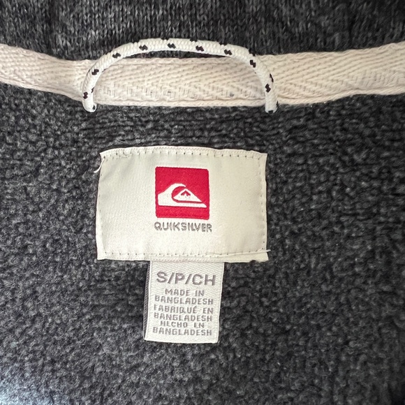 Quiksilver Hooded Zip-up Sweatshirt Grey Heather Men's Small - Picture 4 of 4